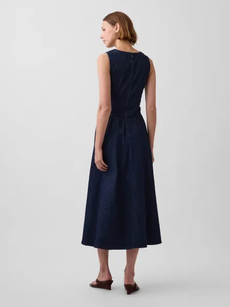 Rochie din denim Gap albastru