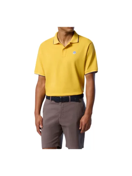Koszulka polo North Sails w paski z logo żółta