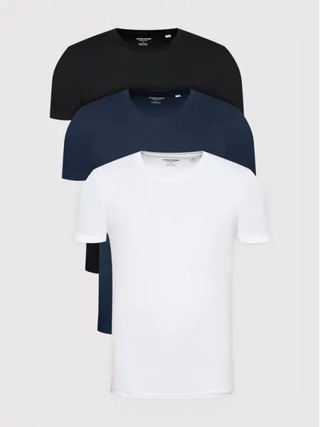 JACK & JONES Majica tamno plava / crna / prljavo bijela
