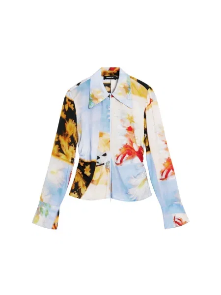 Desigual Tricou albastru pastel / galben / roșu negru