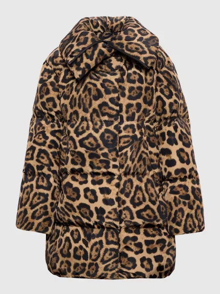 Пуховик ZOSHA в анімалістичний принт Goldbergh коричневий