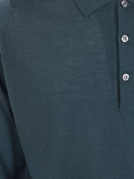 Lung tricou polo John Smedley verde