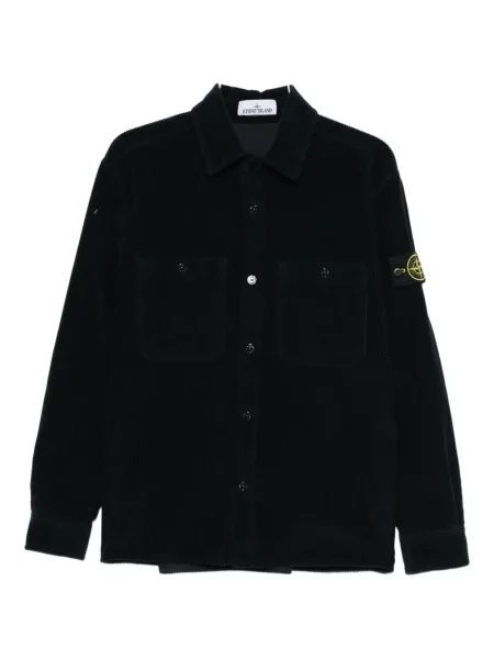Geacă Stone Island de catifea cord cu strasuri negru