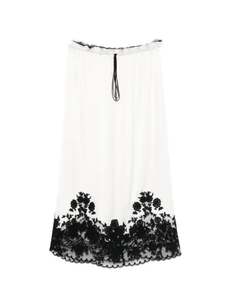Fustă midi Ermanno Scervino din dantelă până la genunchi alb