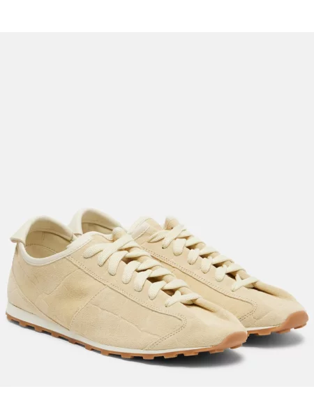 Sneakerși Jacquemus din piele de căprioară tenis bej