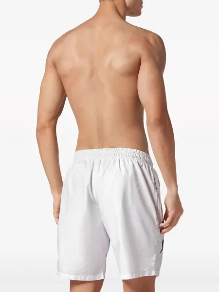 Slip de baie Plein Sport cu imagine alb