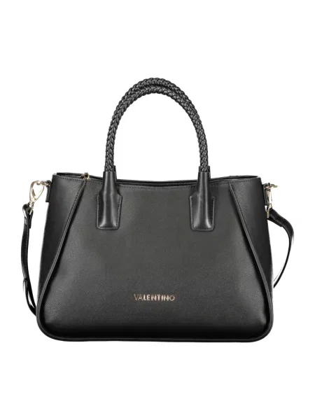 Lniana shopperka Valentino By Mario Valentino czarna