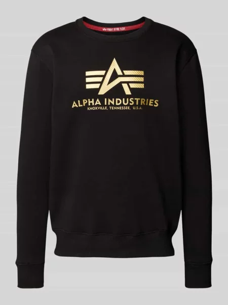 Bluza Alpha Industries Basic Carbon black/gold czarna