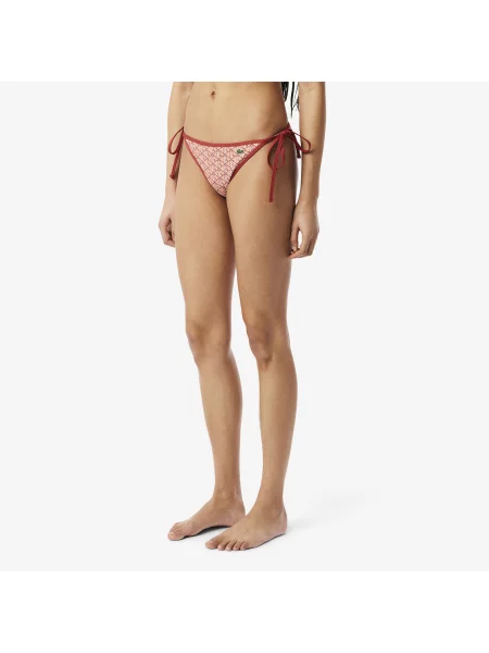 Lacoste Dół Od Bikini Z Monogramem czerwony