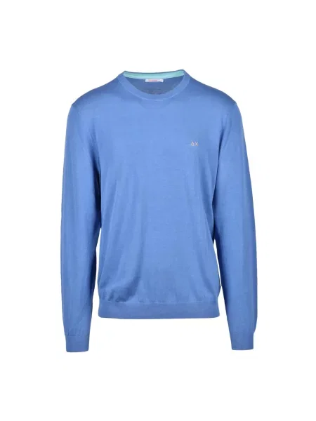 Sweter Sun68 wełniany w jednolitym kolorze fioletowy