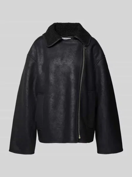 Kurtka z materiału skóropodobnego Jake*s Casual czarna