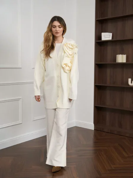 Кардиган HANDY WEAR Heart молочний бавовна/акрил