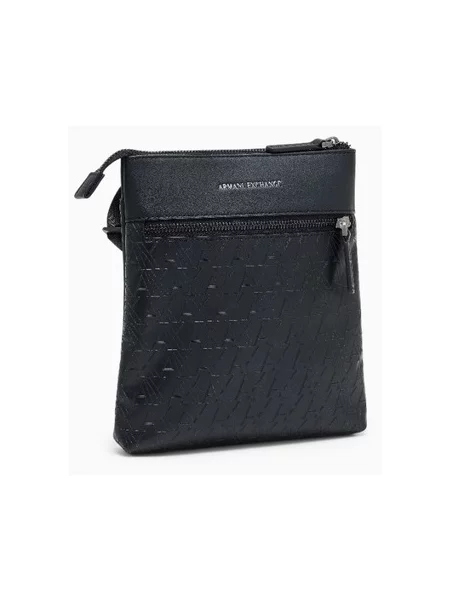 Armani Exchange geantă mică pentru bărbați cu imitație de piele negru