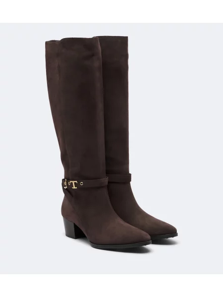 Cizme Tod's din piele de căprioară maro