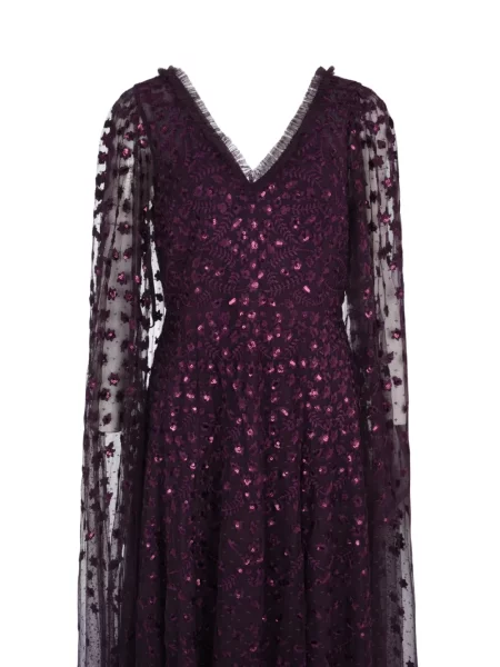 Oblekové maxi maxi šaty Needle & Thread fialové