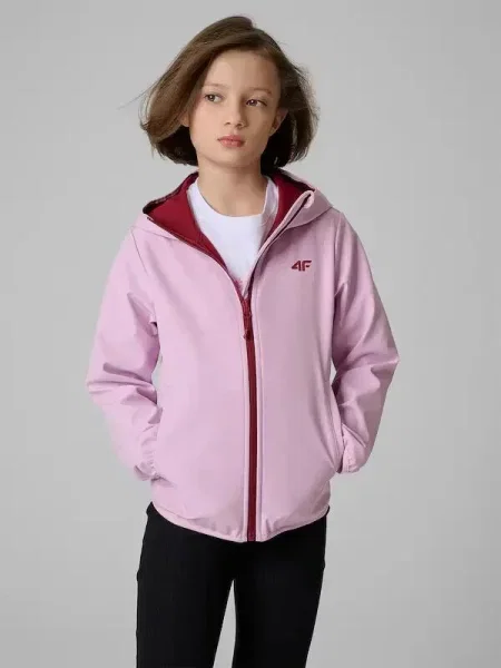 Kurtka softshell dla dziewczynki 4F NeoDry fioletowa