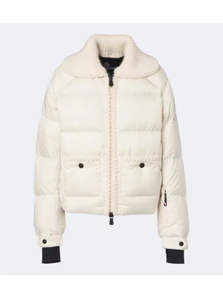 Vlněná péřová bunda Moncler Grenoble bílá