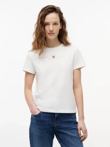 Tommy Jeans Tricou bleumarin / roșu alb