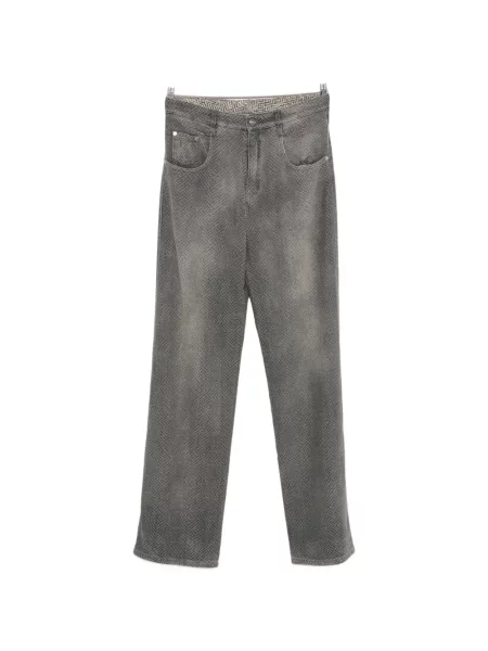 Blugi cu picior larg Ermanno Scervino cu imprimeu geometric gri