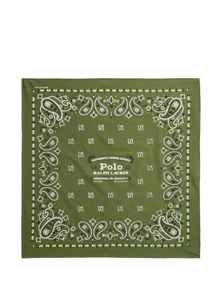 Ριγέ καμβάς κασκόλ Polo Ralph Lauren με κέντημα μπλε
