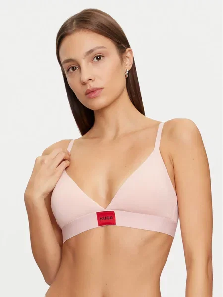 HUGO Sutien Bralette Red Label Roz deschis roșu