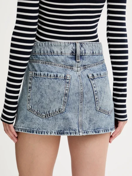 Džínová sukně Hollister Co. mini pouzdrová modrá