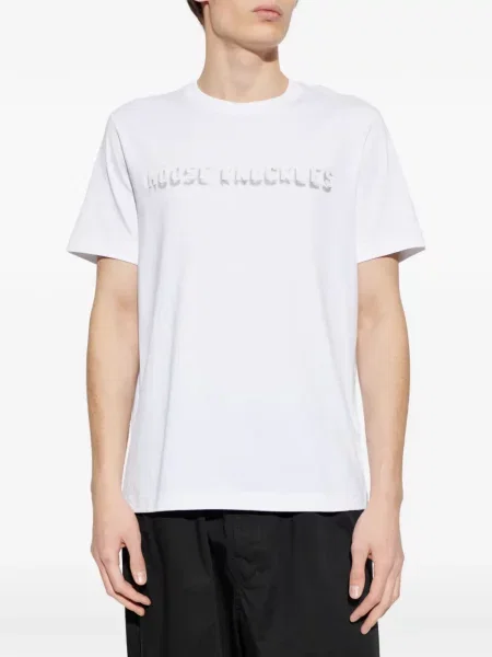 Tricou Moose Knuckles cu autograf alb