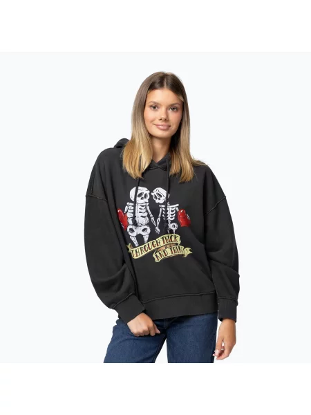 Bluză pentru femei Pitbull Thick & Thin Hooded dark graphite