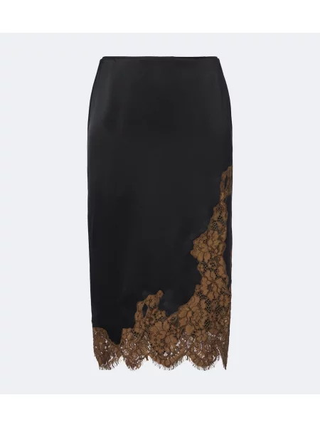 Fustă midi Dorothee Schumacher din satin negru