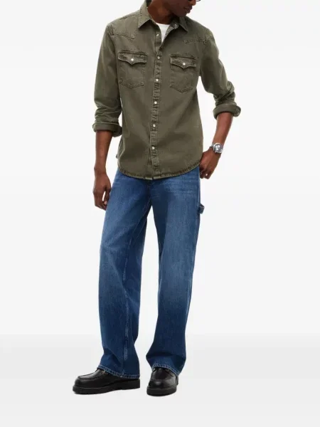Lung cămașă de blugi Tommy Hilfiger verde