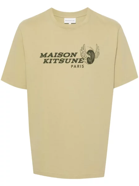 Tričko Maison Kitsuné s potiskem zelené