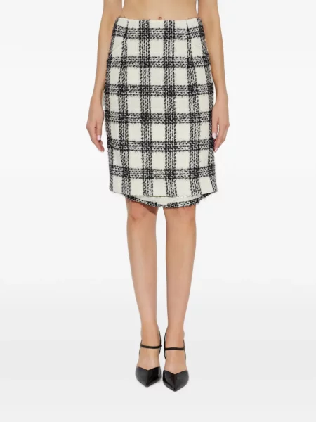 Fustă midi Vetements din tweed negru