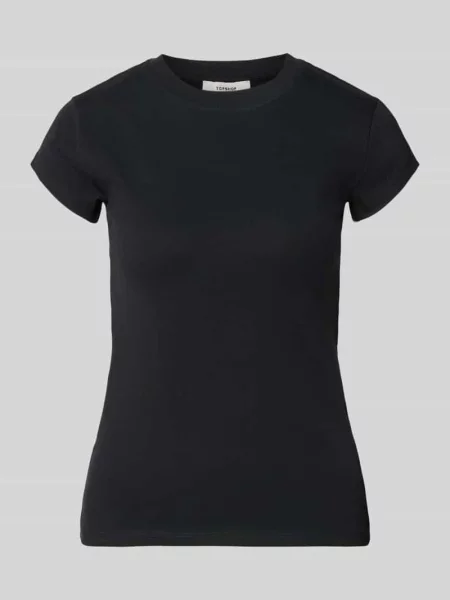 T-shirt z okrągłym dekoltem model EVERYDAY' Topshop czarna
