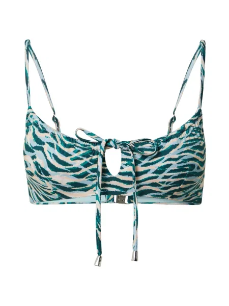 Seafolly Bikini zgornji del svetlo bež / svetlo modra / petrol bela