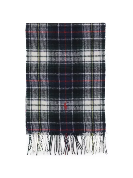 Fular Polo Ralph Lauren cu franjuri de lână albastru