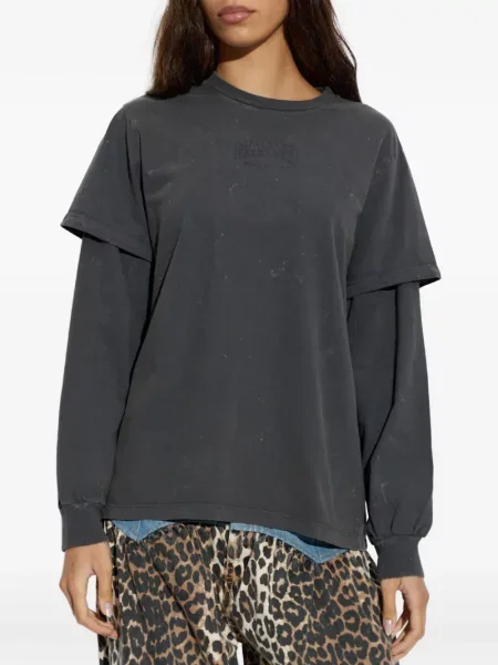 Tricou Ganni cu imagine gri