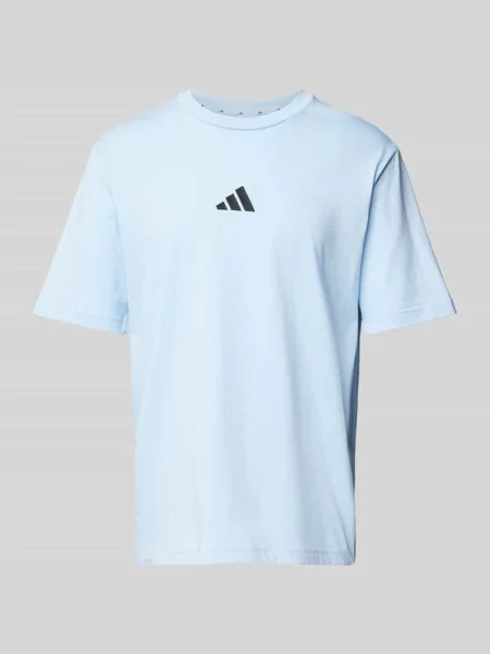 T-shirt z detalem z logo Adidas niebieska