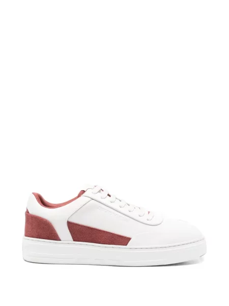 Sneakerși Emporio Armani din piele de căprioară alb
