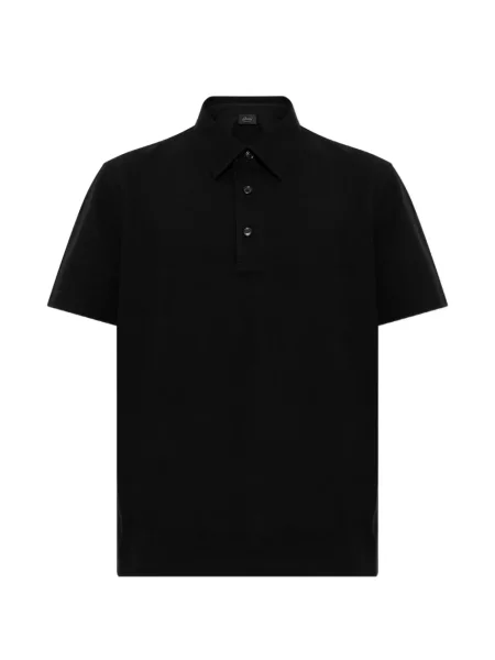 Tricou polo Brioni cu broderie negru