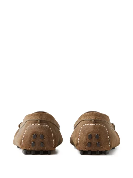 Pantofi loafer Versace din piele de căprioară maro