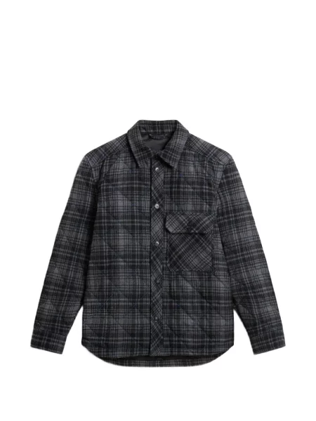 Matlasat geacă cămașă Woolrich în carouri gri