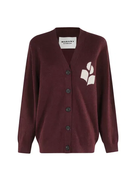 Sweter Marant Etoile z dekoltem w serek brązowy