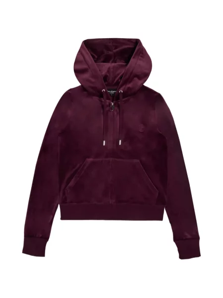 Hanorac cu glugă Juicy Couture din velur roșu