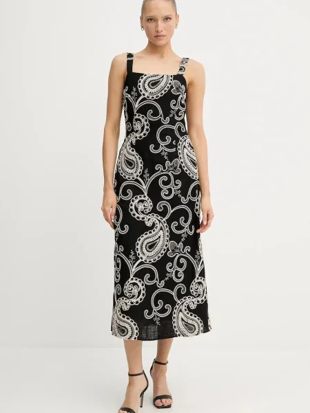 Pedro del Hierro rochie din amestec de in maxi mulata negru