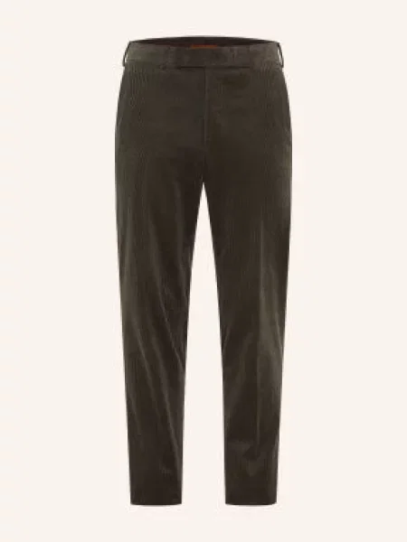 Zegna Kordové Kalhoty Regular Fit tmavě zelená
