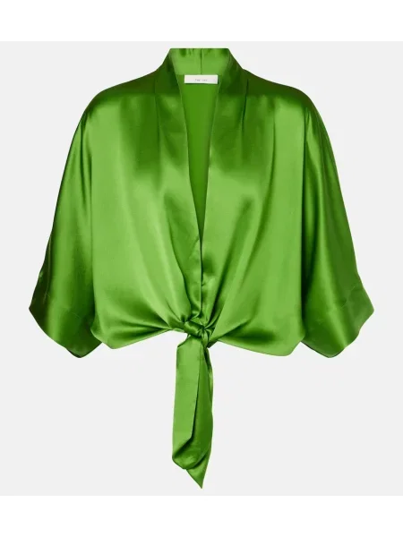 Satynowy top The Sei o krotszym kroju zielony