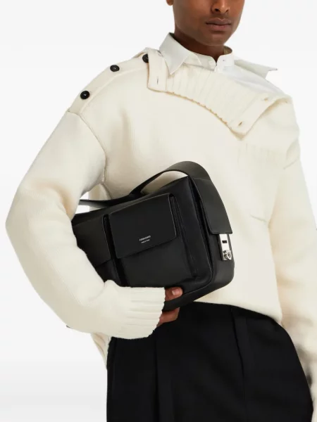 Crossbody torba Ferragamo sa kopčom crna