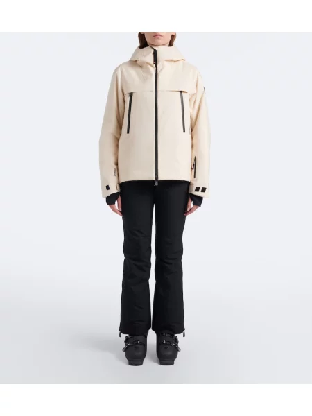 Μπουφάν σκι Moncler Grenoble με κουκούλα μπεζ
