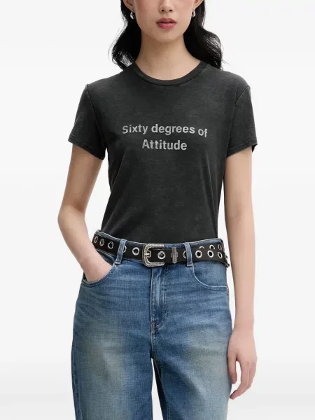 Tricou Miss Sixty cu imagine cu decolteu rotund negru