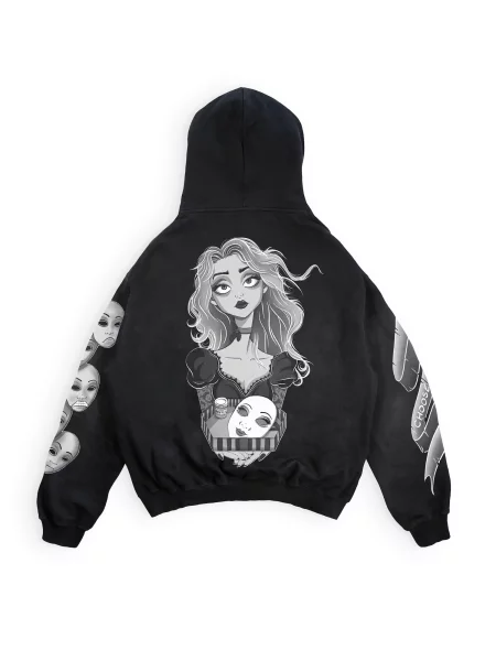 JustDepressed Clothing Tréning póló Choose Wisely heavy oversized Hoodie fekete